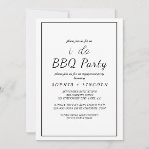 Minimalistisk "I Do BBQ" Förlovningsfestinbjudan Inbjudningar