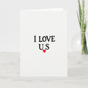 Minimalistisk I Love Us Hjärtkort Kort