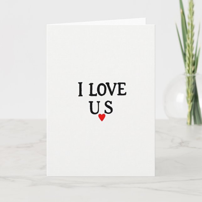 Minimalistisk I Love Us Hjärtkort Kort (Framsida)