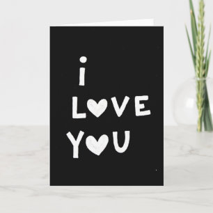 Minimalistisk I Love You Hjärtan Kritkort Kort