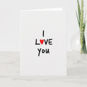 Minimalistisk I Love You Hjärtmatta Kort
