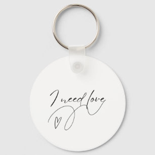 Minimalistisk "I Need Kärlek"-nyckelkedja - esteti Nyckelring