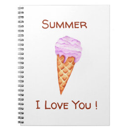 Minimalistisk Ice Cream I Love You Toteväska Anteckningsbok
