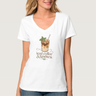 Minimalistisk Iced Coffee och Vänlighet T-Shirt