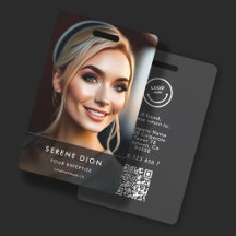 Minimalistisk ID-kort för anställda med foto och Q