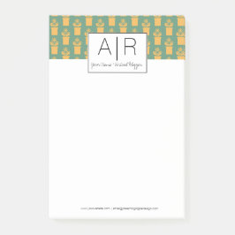 Minimalistisk ikonisk blominitial post-it block