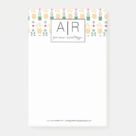 Minimalistisk Ikonisk Blommig Initial Post-it Block