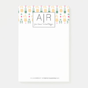 Minimalistisk Ikonisk Blommig Initial Post-it Block