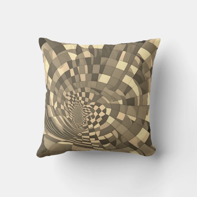 Minimalistisk illusion: Twisting Checkerboard Möns Kudde (Baksida)