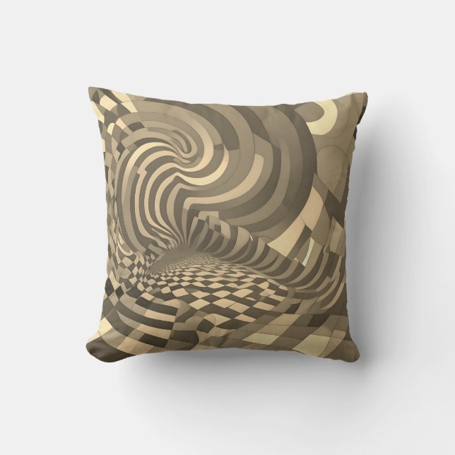 Minimalistisk illusion: Twisting Checkerboard Möns Kudde (Framsida)