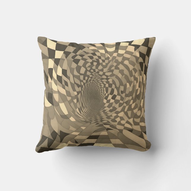 Minimalistisk illusion: Twisting Checkerboard Möns Kudde (Baksida)