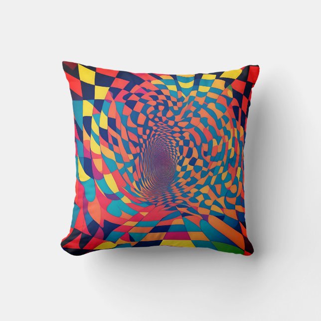 Minimalistisk illusion: Twisting Checkerboard Möns Kudde (Framsida)