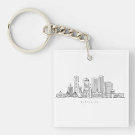 Minimalistisk illustration av Boston City Skyline