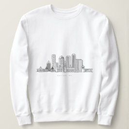 Minimalistisk illustration av Boston Citys siluett T Shirt