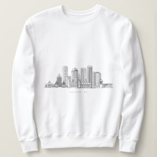 Minimalistisk illustration av Boston Citys siluett T Shirt