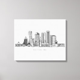 Minimalistisk illustration av Bostons stadssiluett Canvastryck