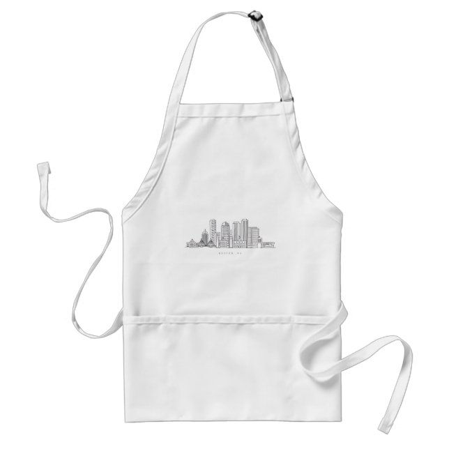 Minimalistisk illustration av Bostons stadssiluett Förkläde (Framsidan)