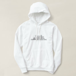 Minimalistisk illustration av Bostons stadssiluett Hoodie
