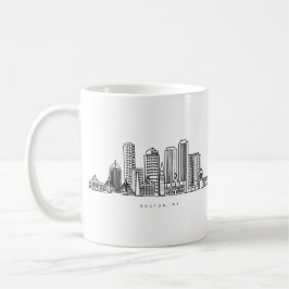 Minimalistisk illustration av Bostons stadssiluett Kaffemugg