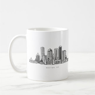 Minimalistisk illustration av Bostons stadssiluett Kaffemugg