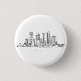 Minimalistisk illustration av Bostons stadssiluett Knapp