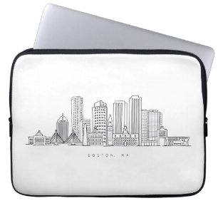 Minimalistisk illustration av Bostons stadssiluett Laptop Fodral