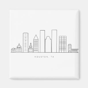 Minimalistisk illustration av Houston Citys siluet Magnet