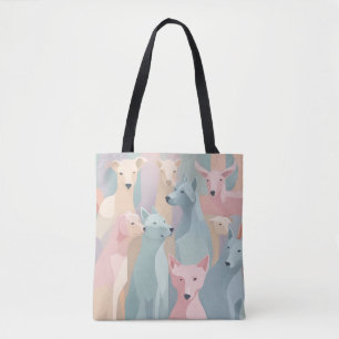Minimalistisk illustration av Hund Pastel Färg Tygkasse