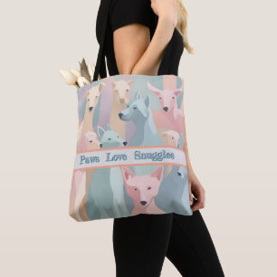 Minimalistisk illustration av Hund Pastel Färg Tygkasse
