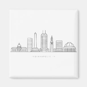 Minimalistisk illustration av Indianapolis-skyline Magnet