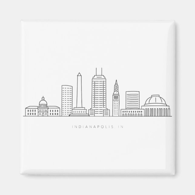 Minimalistisk illustration av Indianapolis-skyline Magnet (Framsidan)