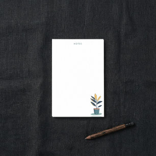 Minimalistisk illustration av krukplanteringar post-it block
