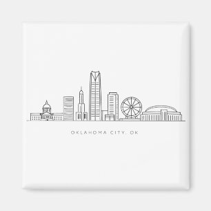 Minimalistisk illustration av Oklahoma Citys silue Magnet