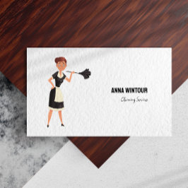 Minimalistisk illustration av städning tjänster visitkort