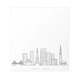Minimalistisk illustration av Tokyos siluett Anteckningsblock