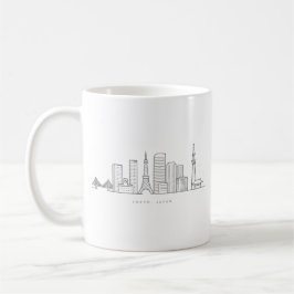 Minimalistisk illustration av Tokyos siluett Kaffemugg