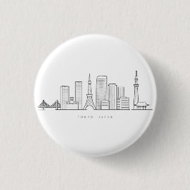Minimalistisk illustration av Tokyos siluett Knapp
