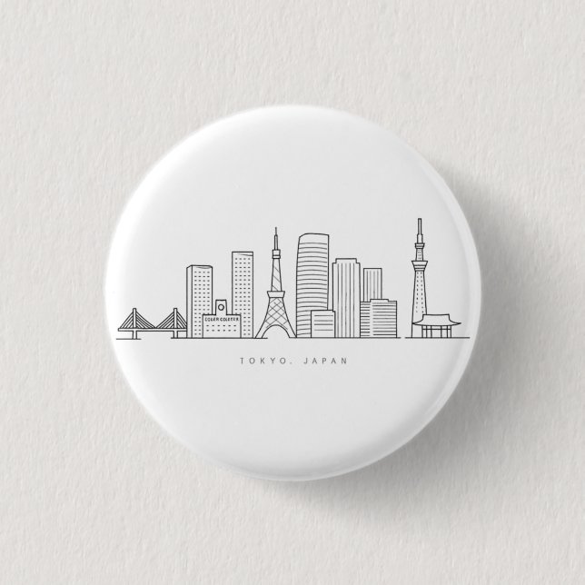 Minimalistisk illustration av Tokyos siluett Knapp (Framsida)