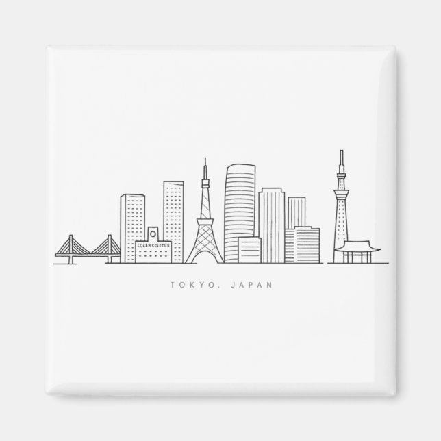 Minimalistisk illustration av Tokyos siluett Magnet (Framsidan)