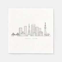 Minimalistisk illustration av Tokyos siluett