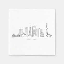 Minimalistisk illustration av Tokyos siluett Pappersservett