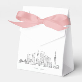 Minimalistisk illustration av Tokyos siluett Presentaskar