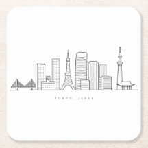 Minimalistisk illustration av Tokyos siluett