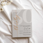 Minimalistisk inbjudan från Beige 30års födelsedag<br><div class="desc">Denna minimalistiska typografi av 30års födelsedag är en perfekt för en modern födelsedagsfest. Anpassade i alla färg. Behålla designen minimal och elegant, som den är, eller anpassa den genom att lägga till egna bilder och teckningar. Om du vill göra en mer avancerad anpassning av den här designen, t.ex. ändra layout,...</div>