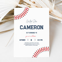 Minimalistisk inbjudan från partiet Baseball Barns
