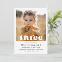 Minimalistisk inbjudan från tredje födelsedag | Tr