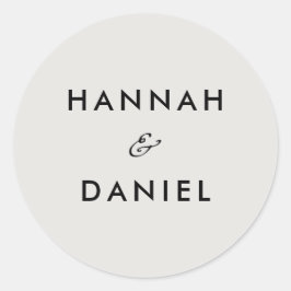 Minimalistisk inbjudan och favoriter till Chicen Runt Klistermärke