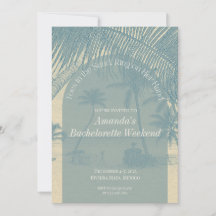 Minimalistisk inbjudan och program för strandmöhip