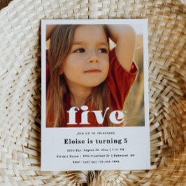 Minimalistisk inbjudan på 5:e födelsedagen | 5:e f