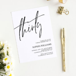 Minimalistisk inbjudan till 30års födelsedag